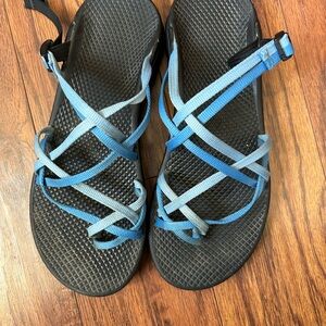 Chaco Sandals 9w Woman Blue Toe Loop